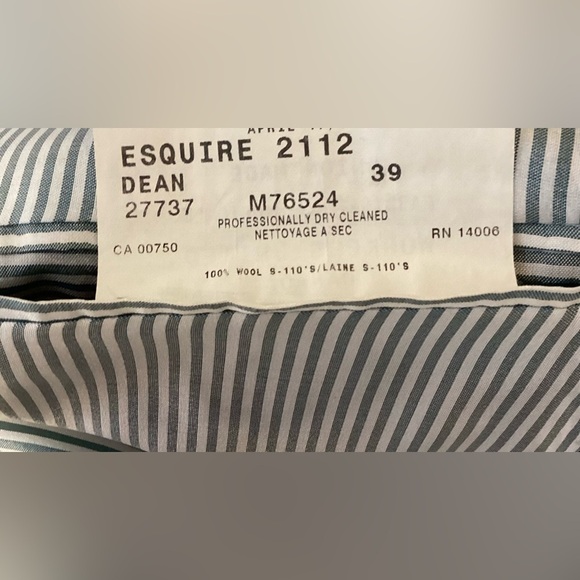 Coppley For  Harry Rosen 1883. Classic Formal 100% Grey wool suit. Size 39. GC - Picture 14 of 15